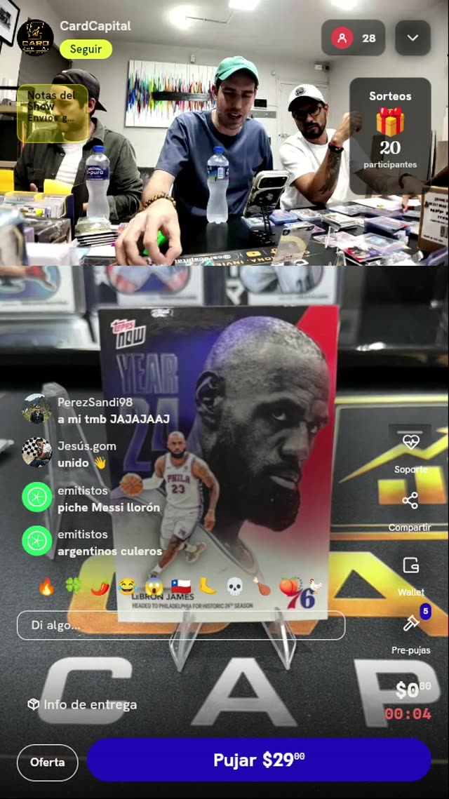 Carta Topps Now LeBron James 76ers