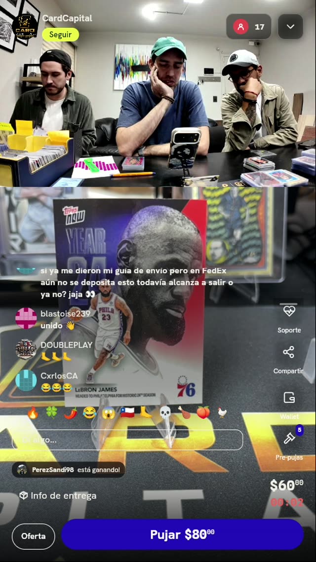 Carta Topps Now LeBron James 76ers