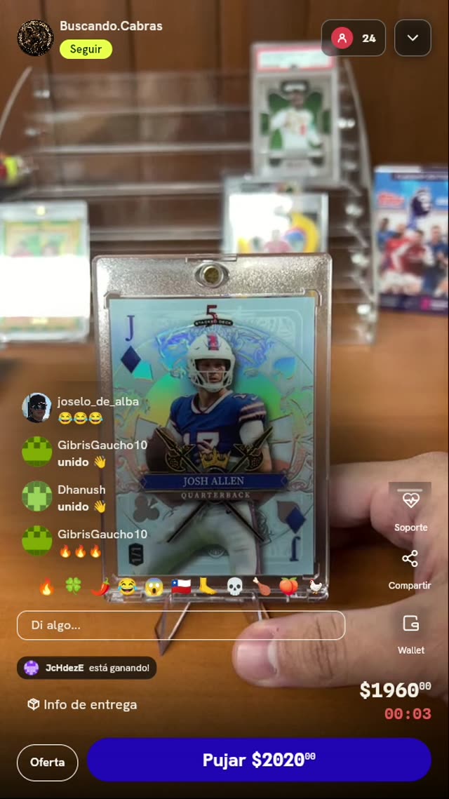 Carta Josh Allen Wild Card 1/1