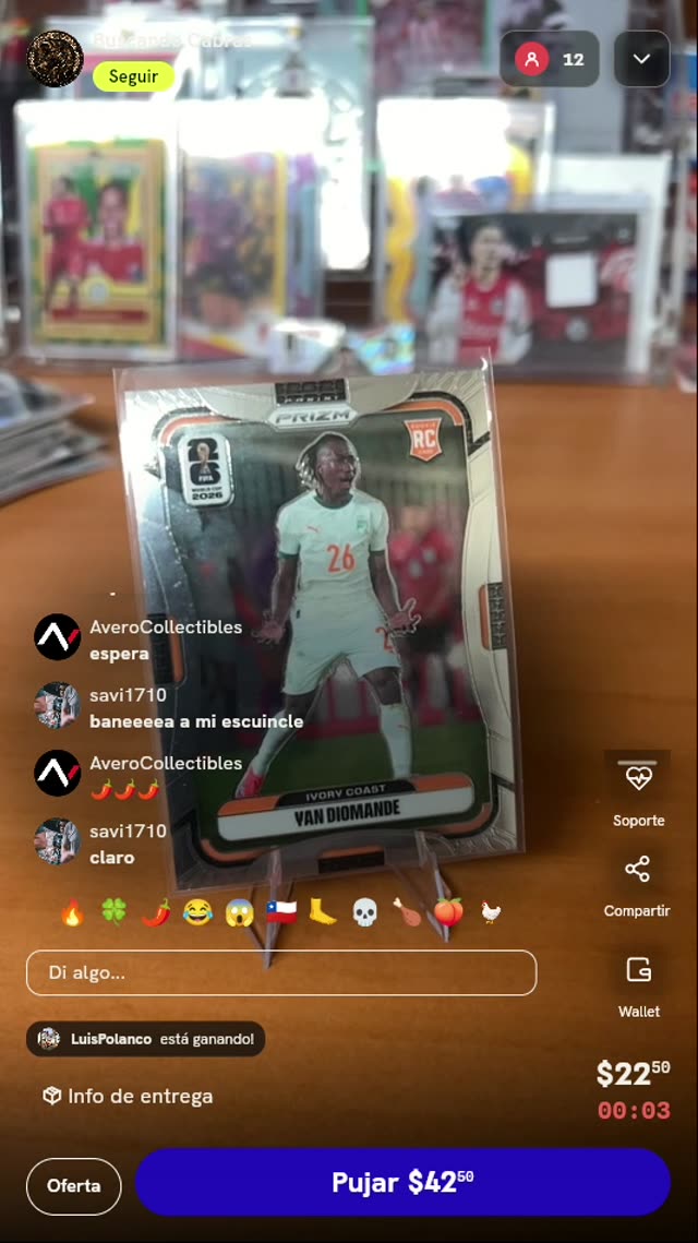 Carta Yan Diomande Panini Prizm