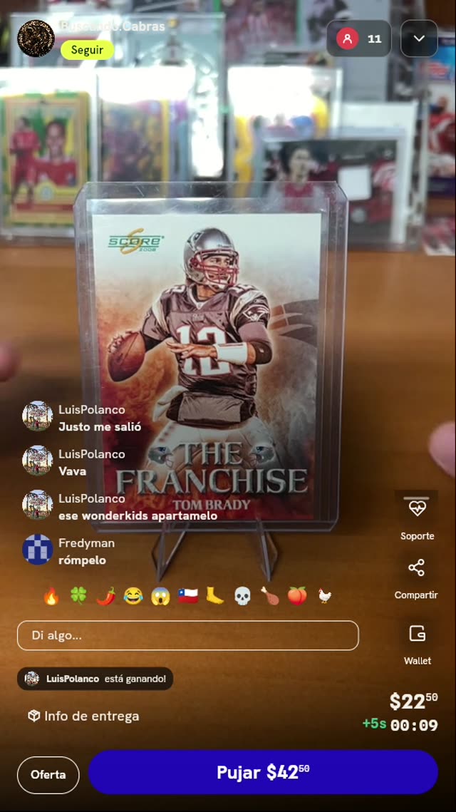 Carta Tom Brady 2008 Score