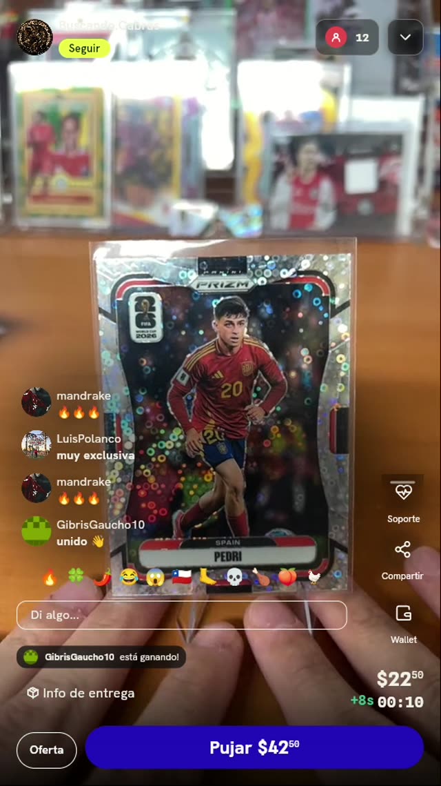 Tarjeta Pedri Panini Prizm Disco