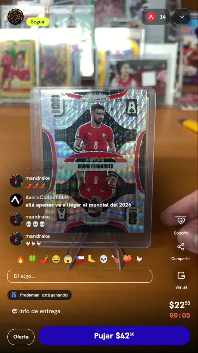 Carta Panini Prizm Bruno Fernandes Aces