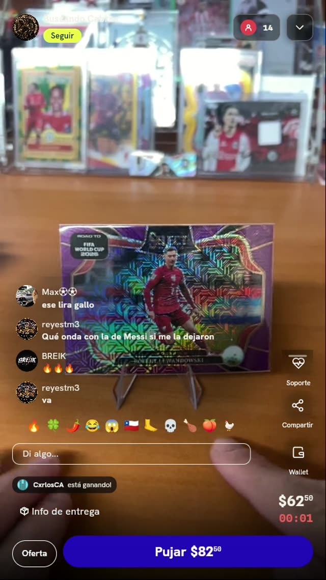 Carta Panini Select Lewandowski Purple Mojo
