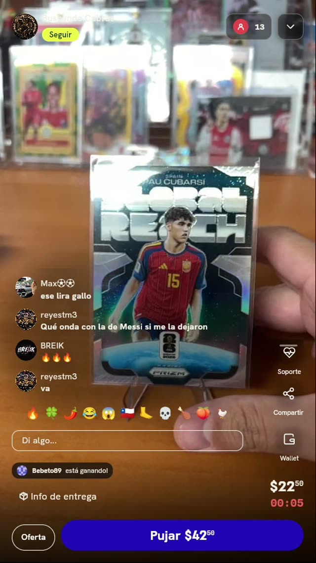 Carta Pau Cubarsí Panini Prizm
