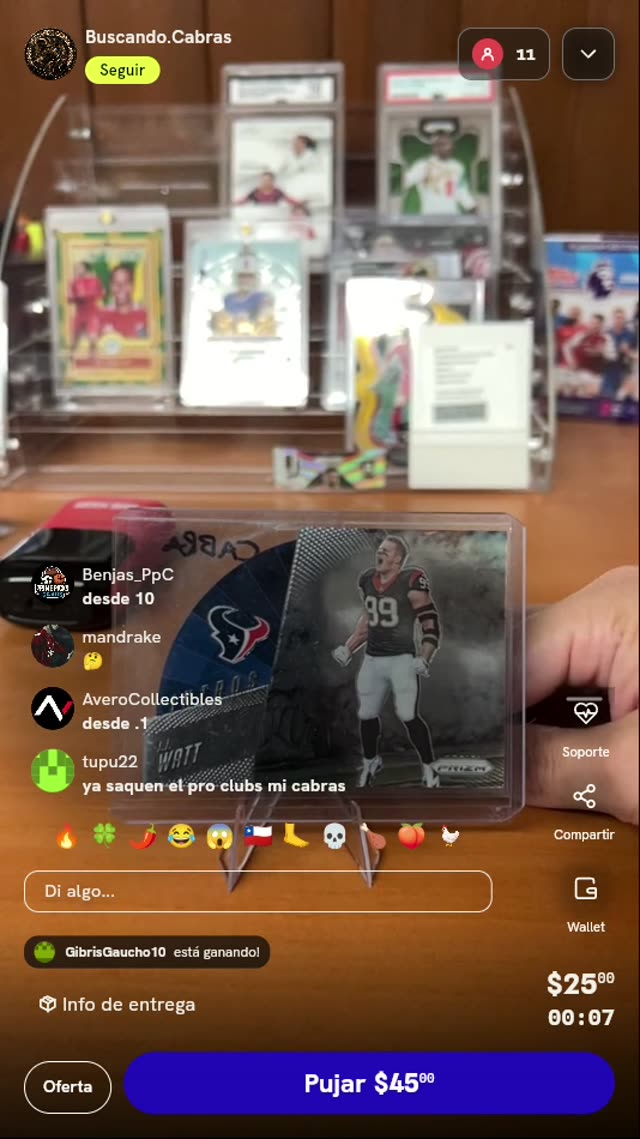 Carta Panini Prizm J.J. Watt Intros