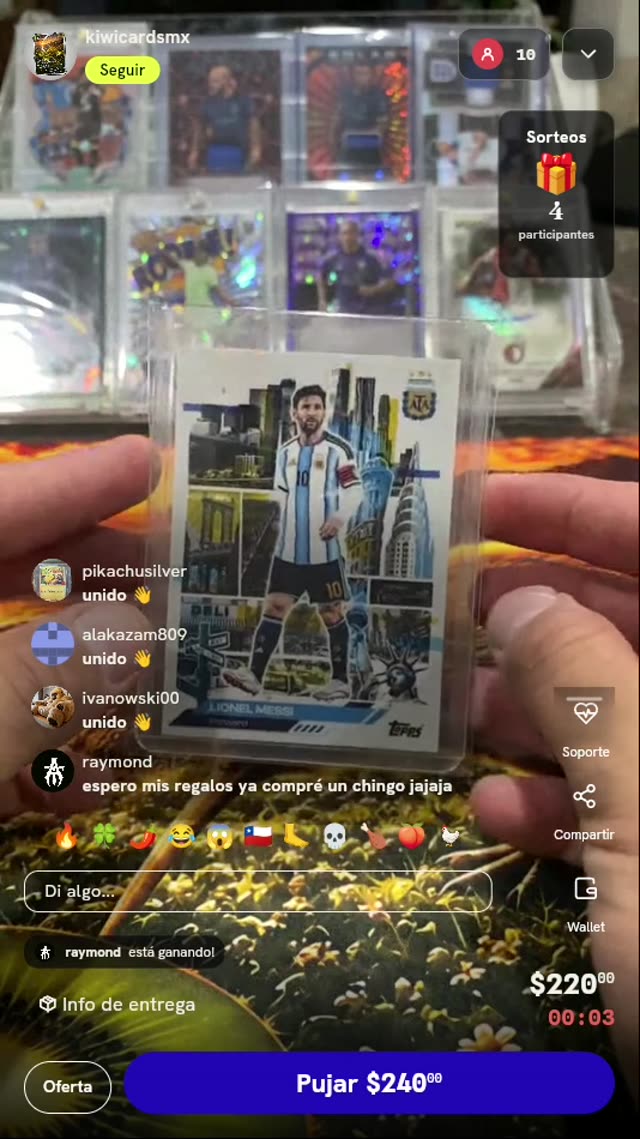 Carta Topps Lionel Messi AFA in the Apple