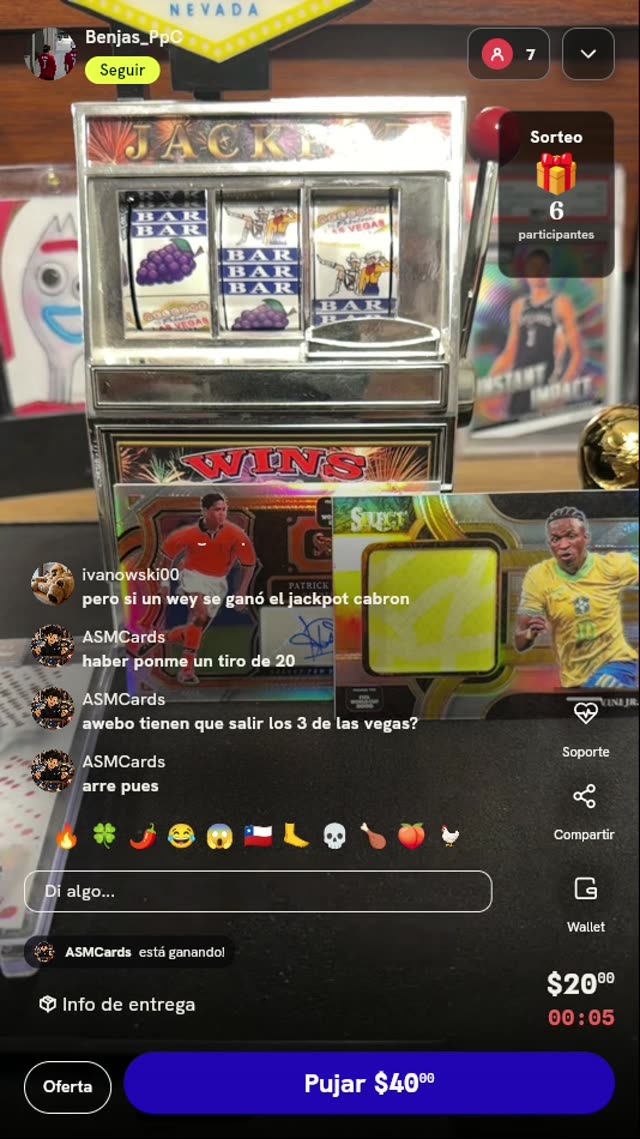 Tirada en maquinita jackpot de fútbol