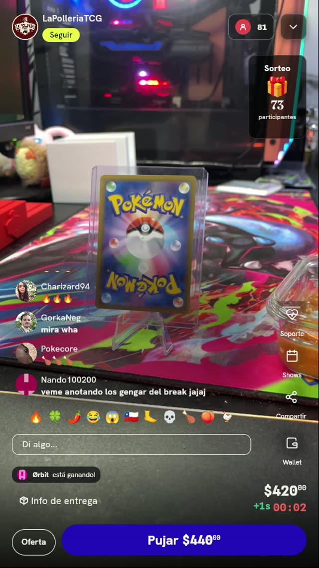 Carta Pokémon japonesa TCG