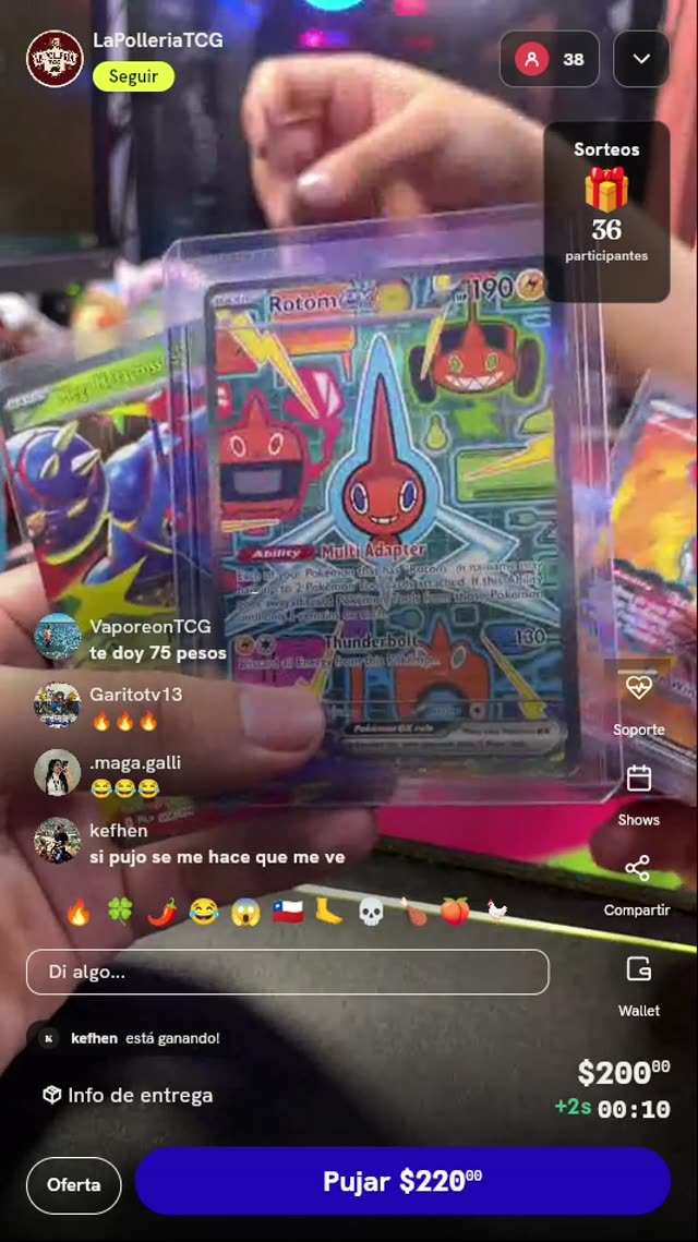 Cartas Pokémon Rotom ex y Oricorio ex