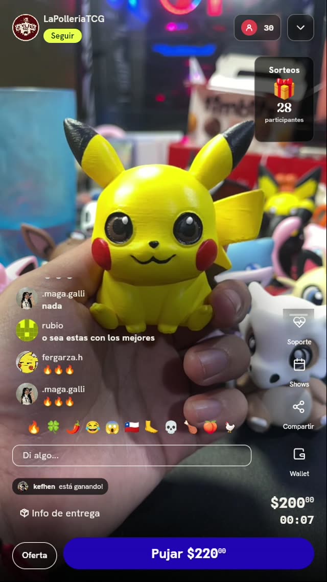 Figura de Pikachu Sentado Impresa 3D