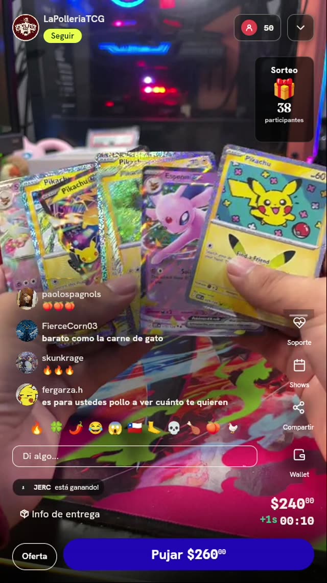 Lote de 6 cartas Pokémon