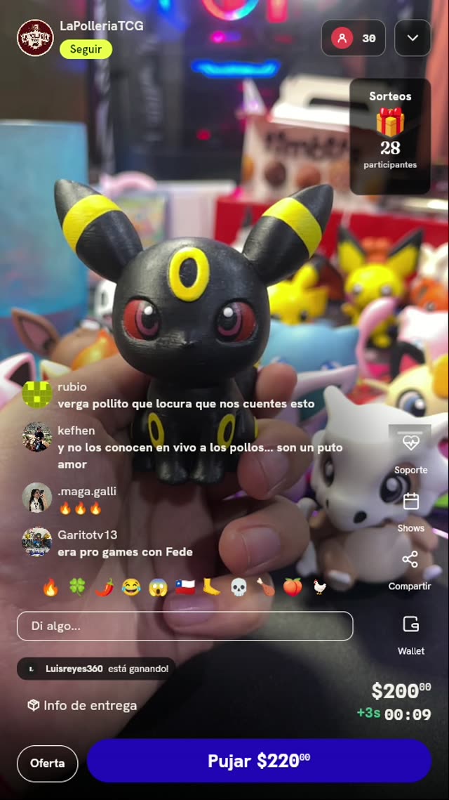 Figura 3D de Umbreon Pokémon