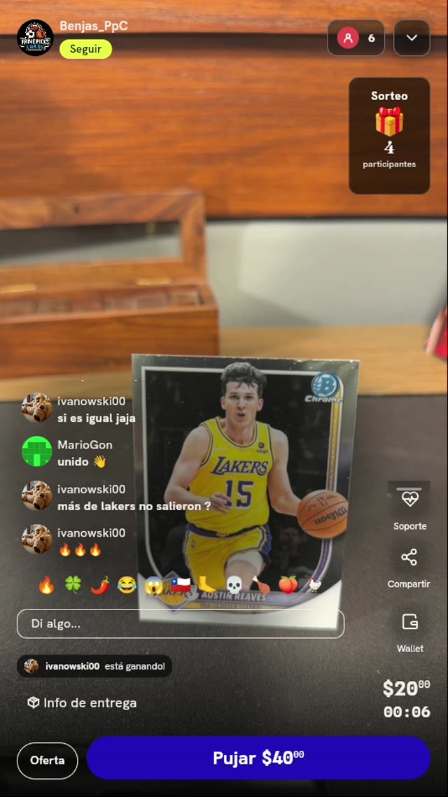 Carta Bowman Chrome Austin Reaves Lakers