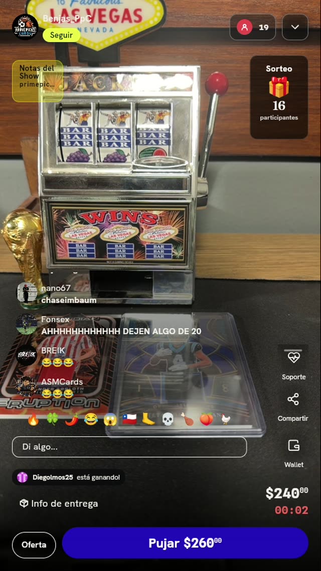 12 tiros en tragamonedas de cartas