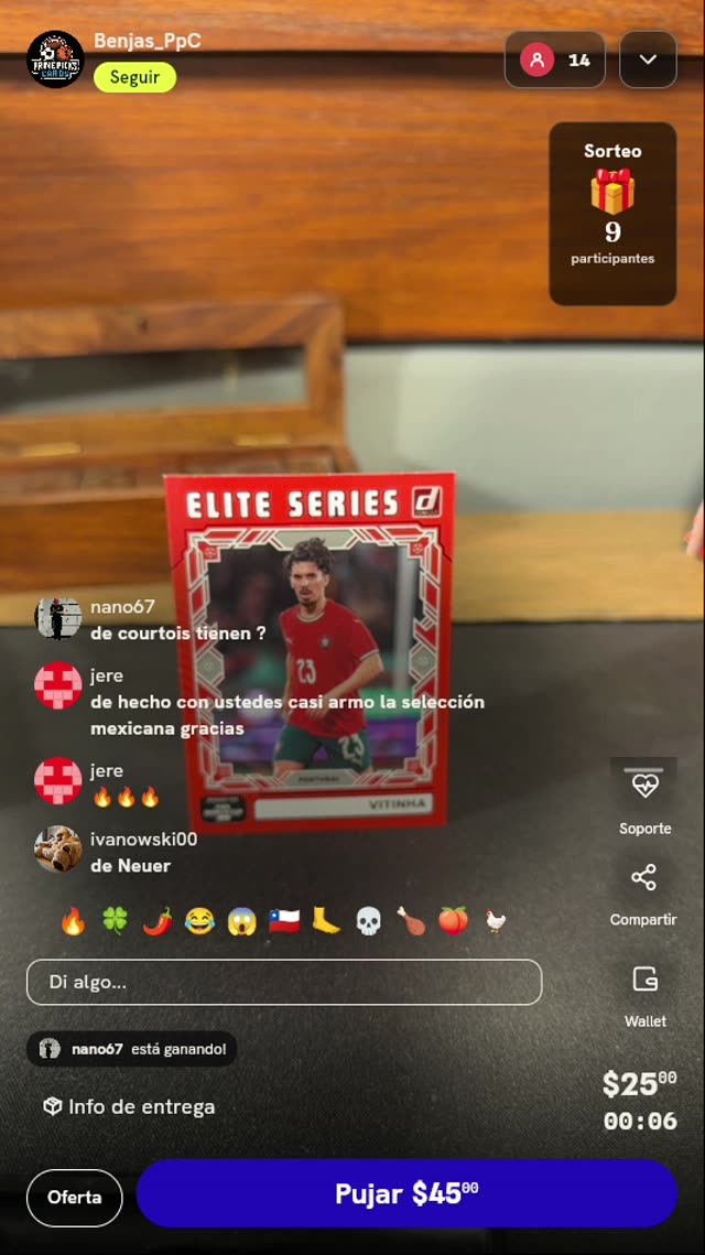 Carta Donruss Elite Series Vitinha Portugal