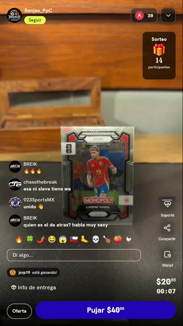Carta Panini Prizm Monopoly Lamine Yamal