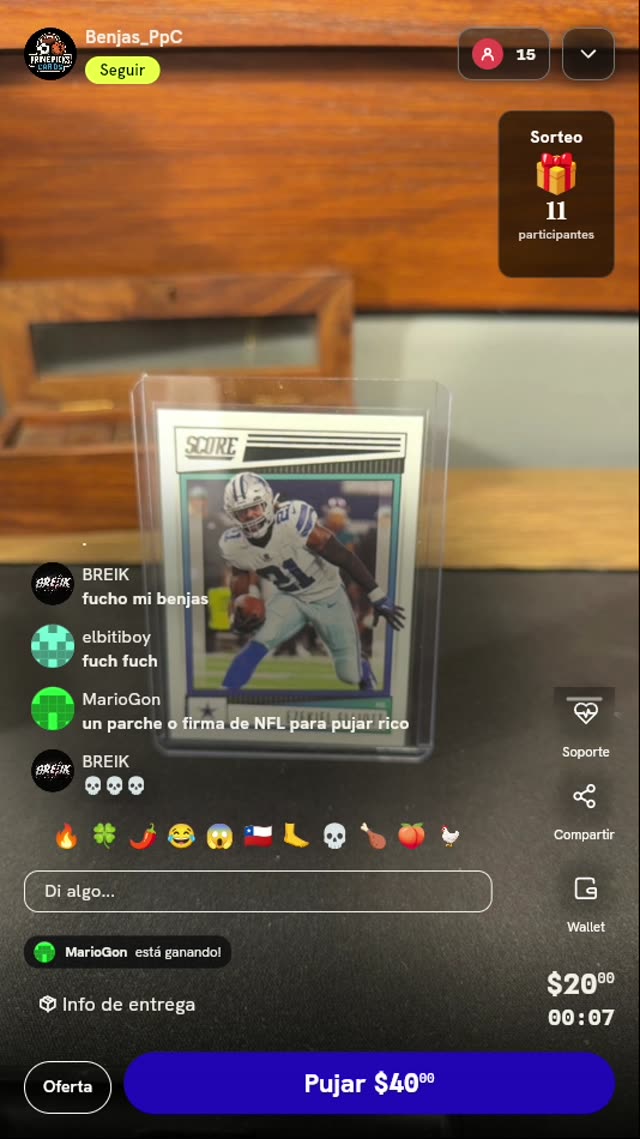 Carta Panini Score Ezekiel Elliott Cowboys