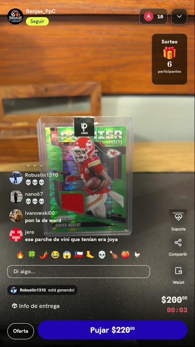Carta Panini Prizm Xavier Worthy