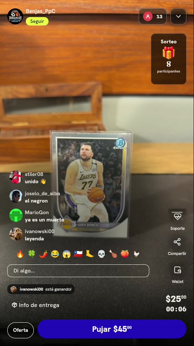 Carta Luka Dončić Bowman Chrome