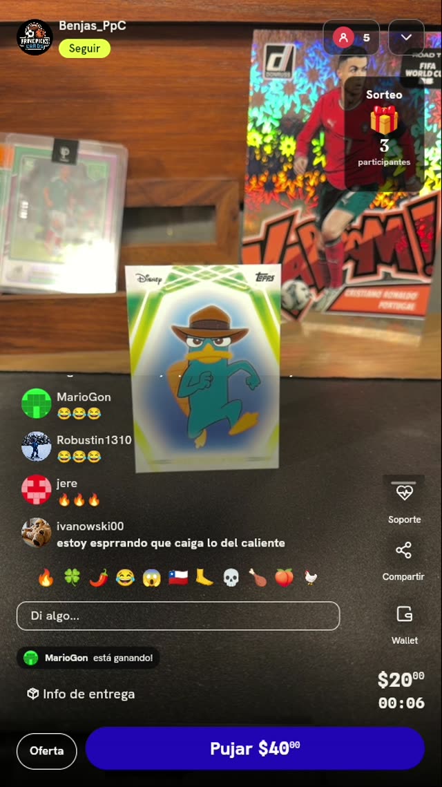 Carta Topps Disney Perry el Ornitorrinco
