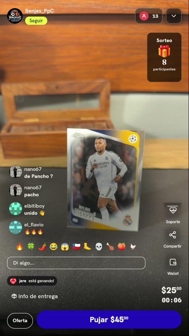 Carta Topps Chrome Kylian Mbappé
