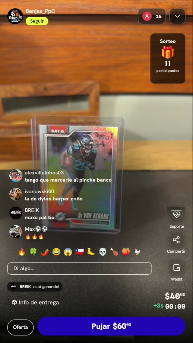 Carta Topps De'Von Achane Silver