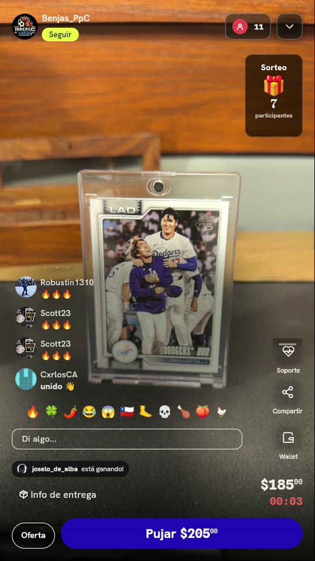 Carta Topps Dodgers Duo Ohtani y Yamamoto