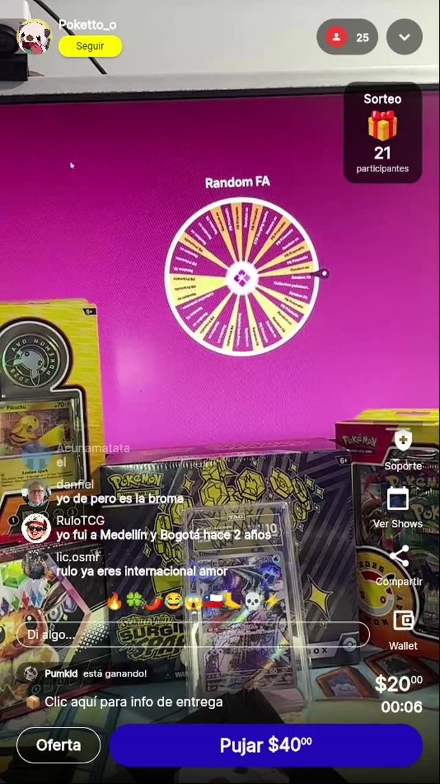 Pokémon Random FA Subasta Ruleta