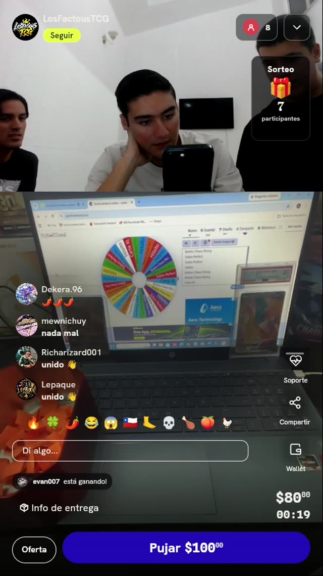 Giro en ruleta de premios TCG