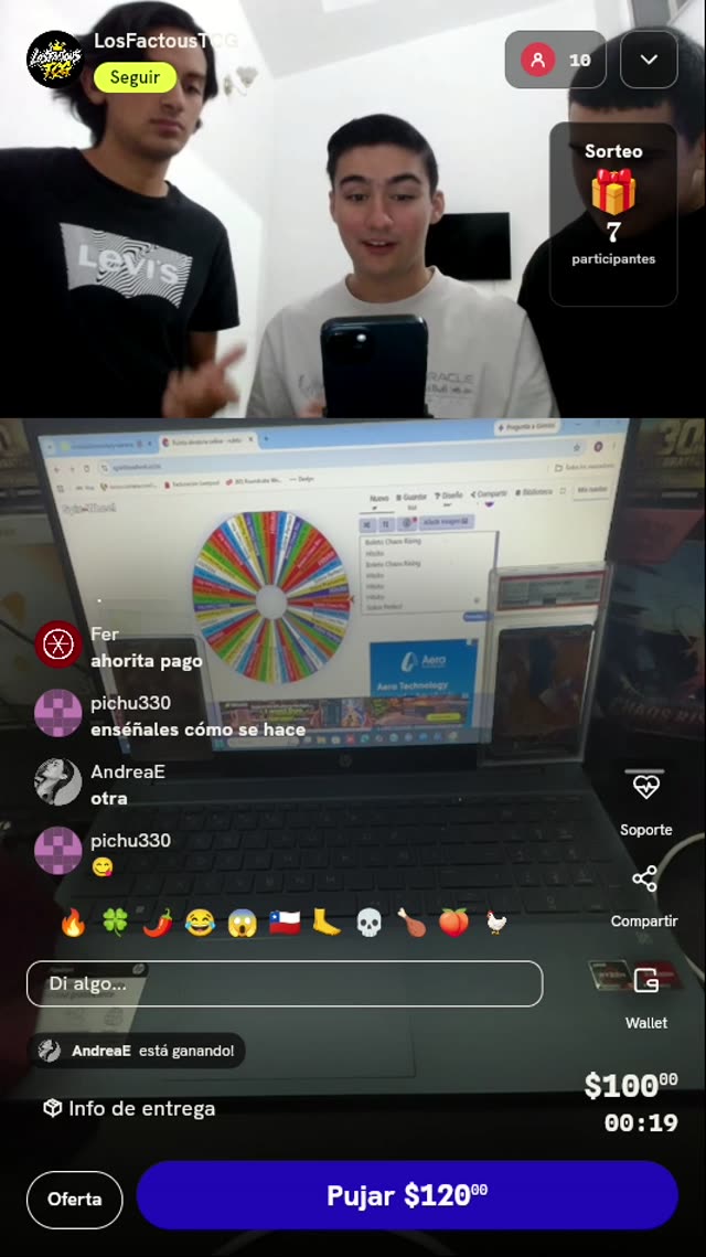 Tirada en ruleta de premios