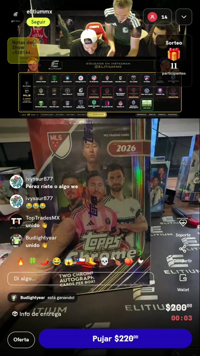 Apertura Topps Chrome MLS Soccer