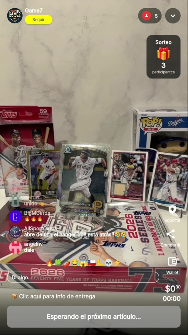 Konnor Griffin Topps tarjeta béisbol