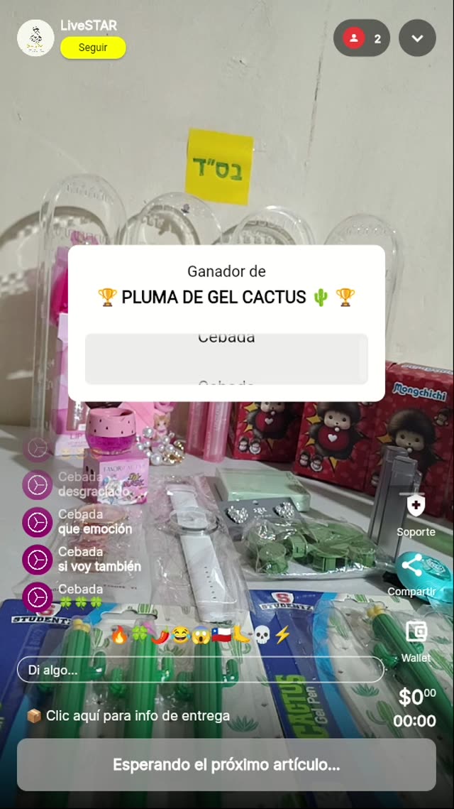 Pluma de Gel Cactus Kawaii