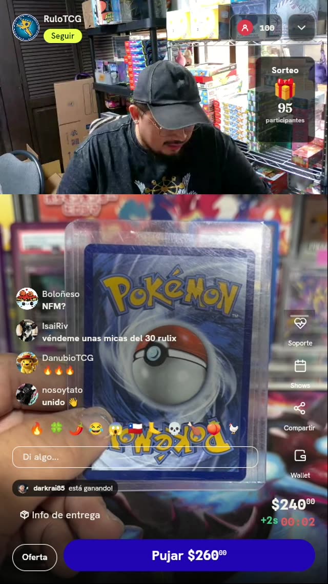 Carta Pokémon TCG en toploader