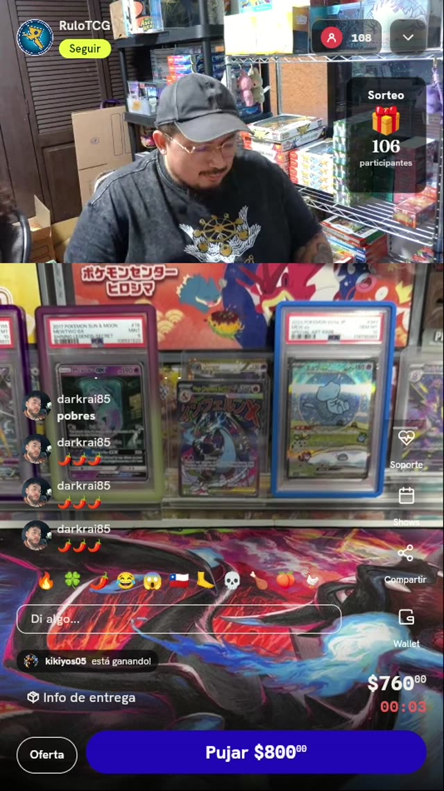 Subasta sorpresa de Pokémon TCG