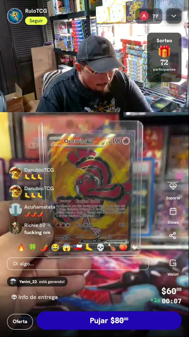 Carta Pokémon Oricorio ex