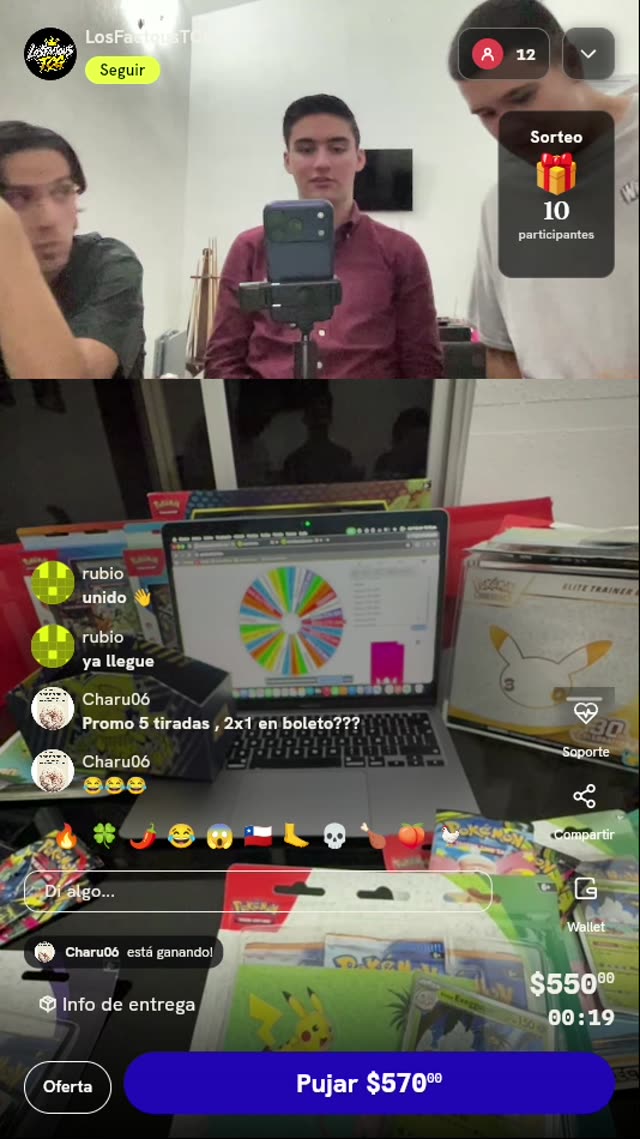 5 Tiradas en Ruleta Pokémon TCG