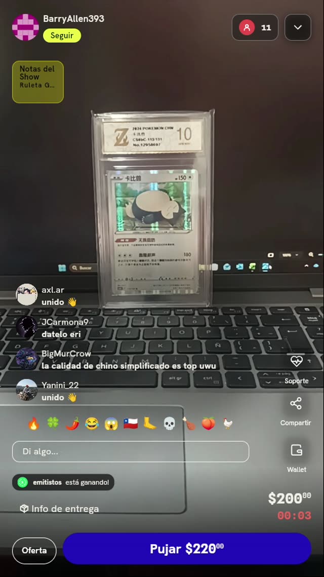 Carta Pokémon Snorlax Graded 10