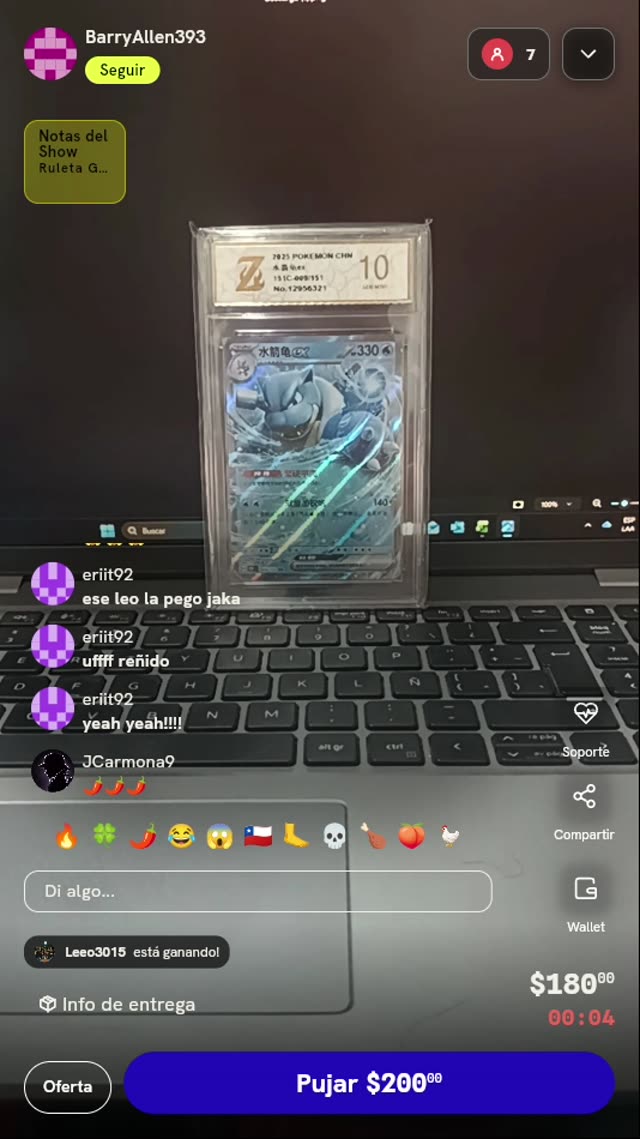 Carta Pokémon Blastoise ex Grada 10