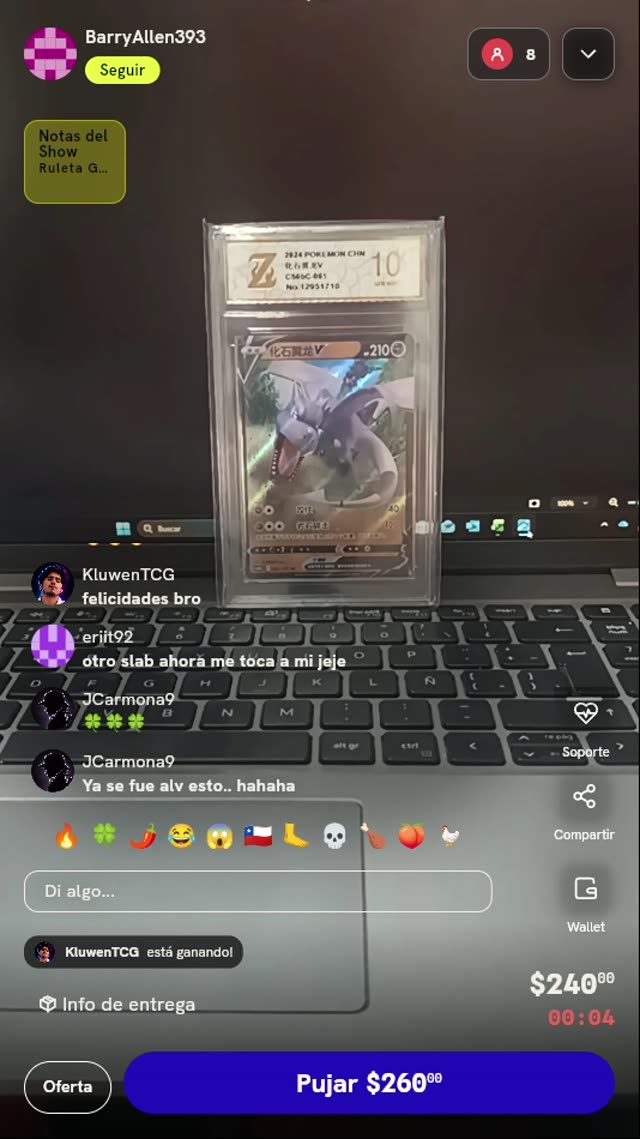 Aerodactyl V Pokémon Chino Graded 10
