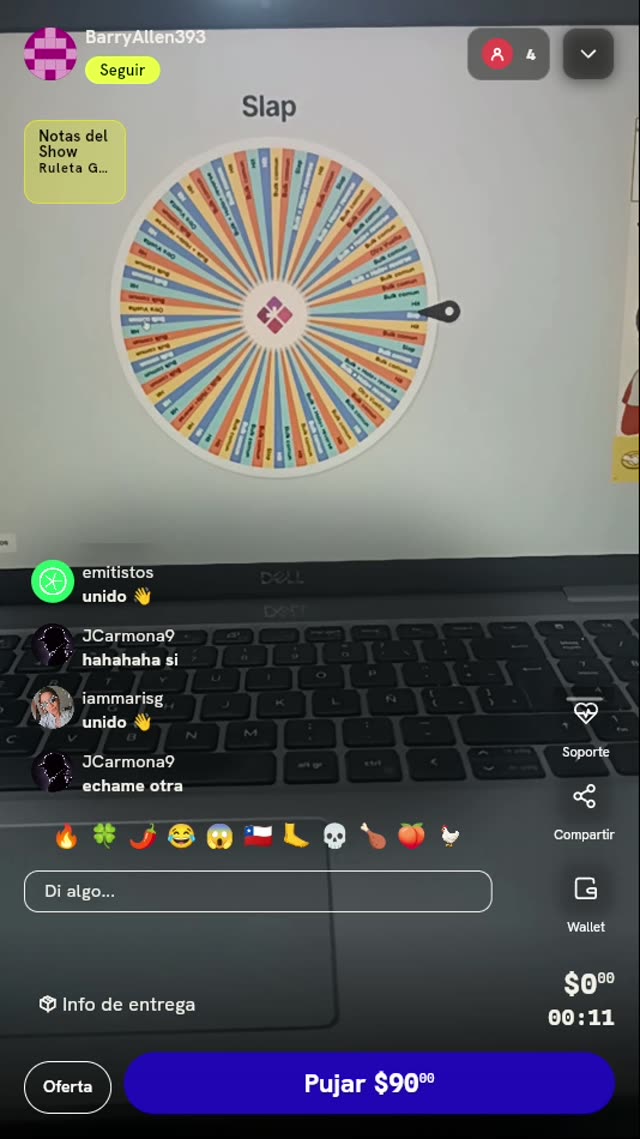 Giro en ruleta de premios