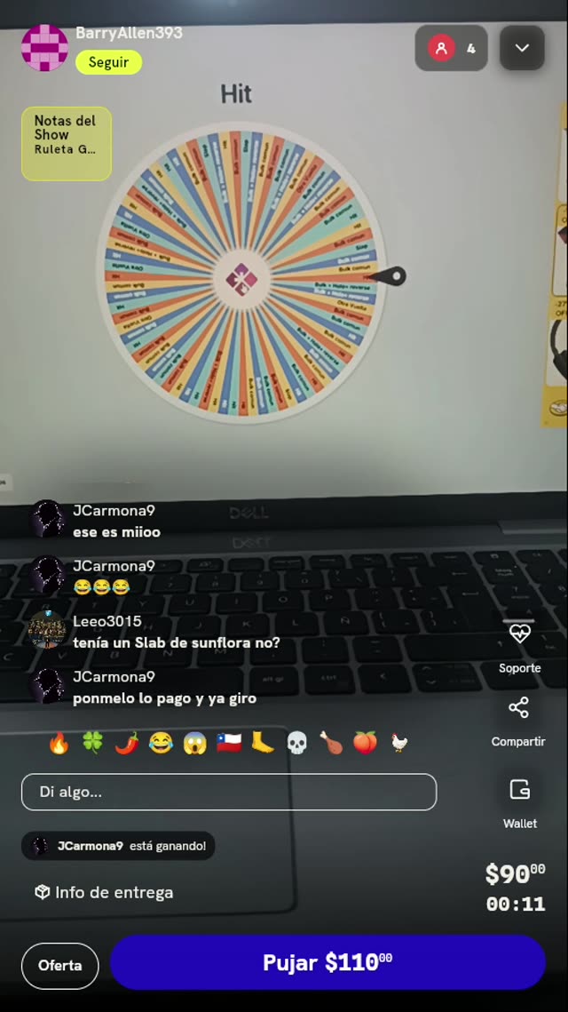 Giro en ruleta de premios