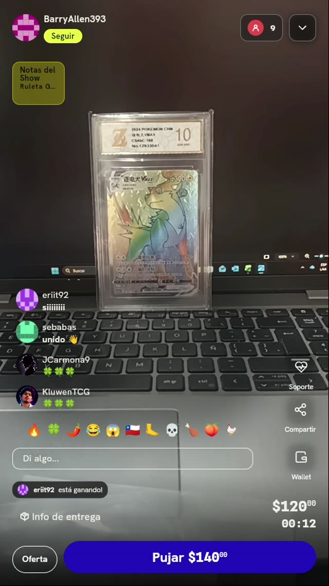 Carta Pokémon Boltund VMAX Graduada