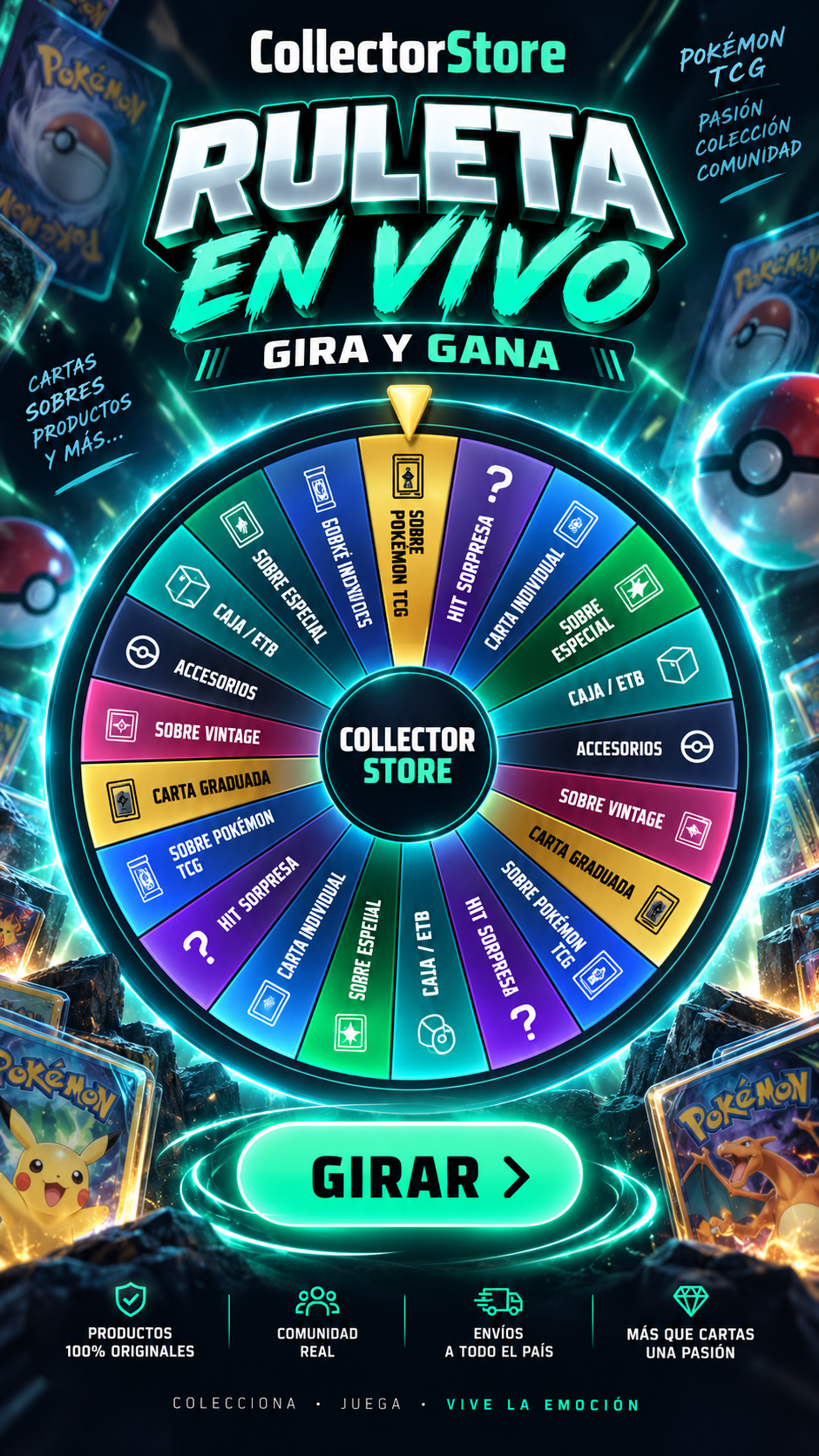 Ruleta Pokemon Gira y Gana desde 120$