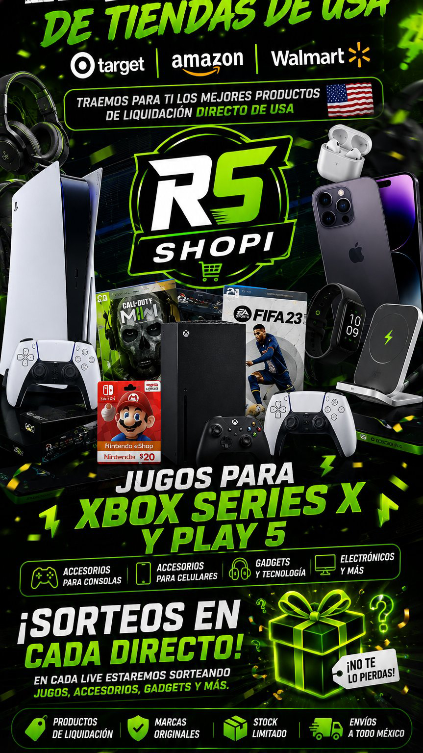 🔥 LIQUIDACIÓN USA 🇺🇸 🔥Videojuegos para PS5, Xbox Series X📱 Gadgets y accesorios tecnológicosâš¡ Electrónicos y productos sorpresa📦