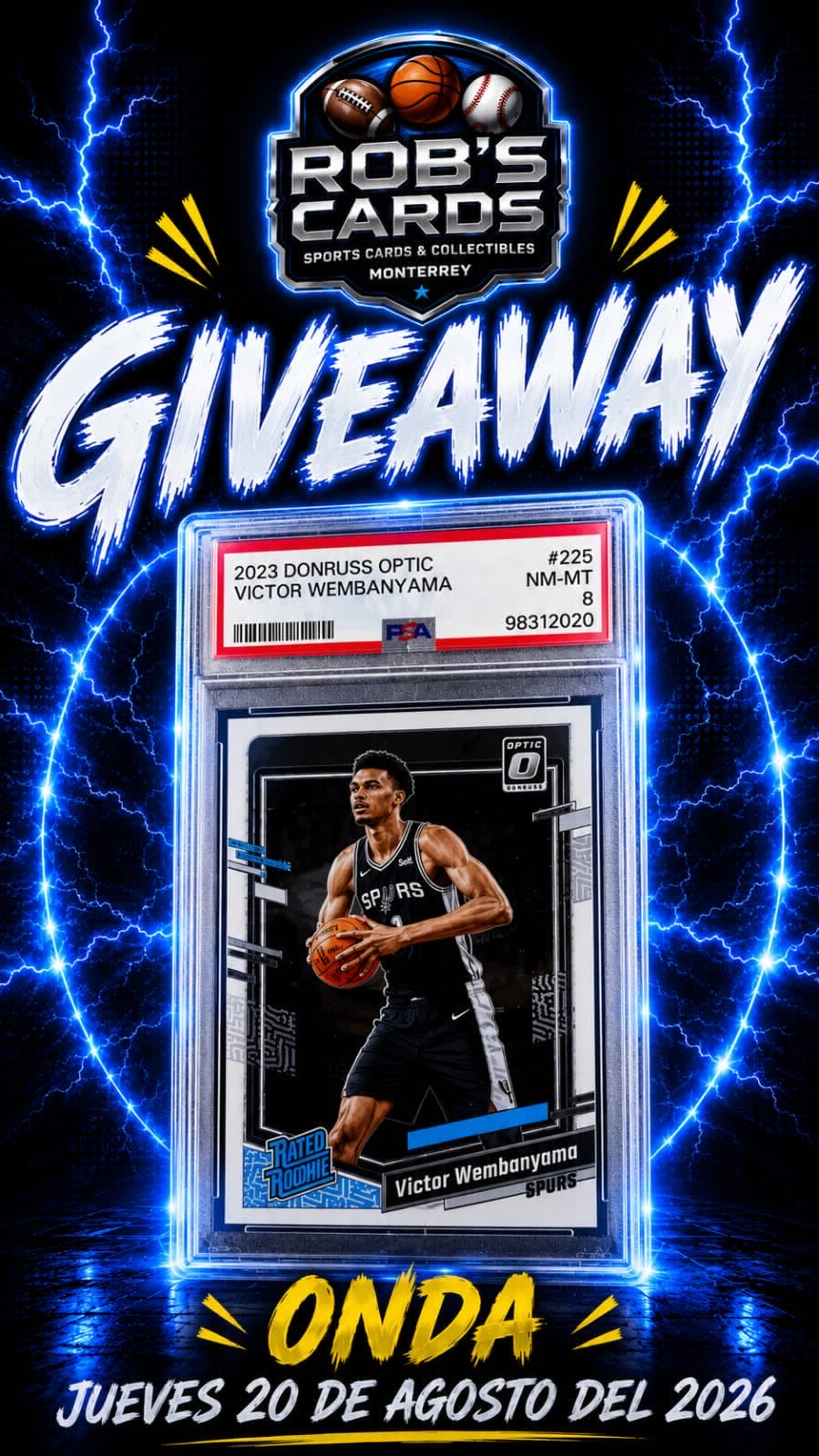 GIVEAWAY WEMBY PSA! GRADEDA 8 