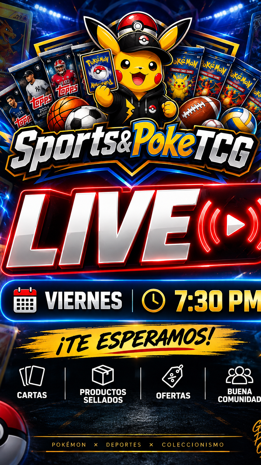 ⚡ Sports&PokeTCG | 🔥 Noche de Cartas & Sorpresas 💥 El Live de los Coleccionistas