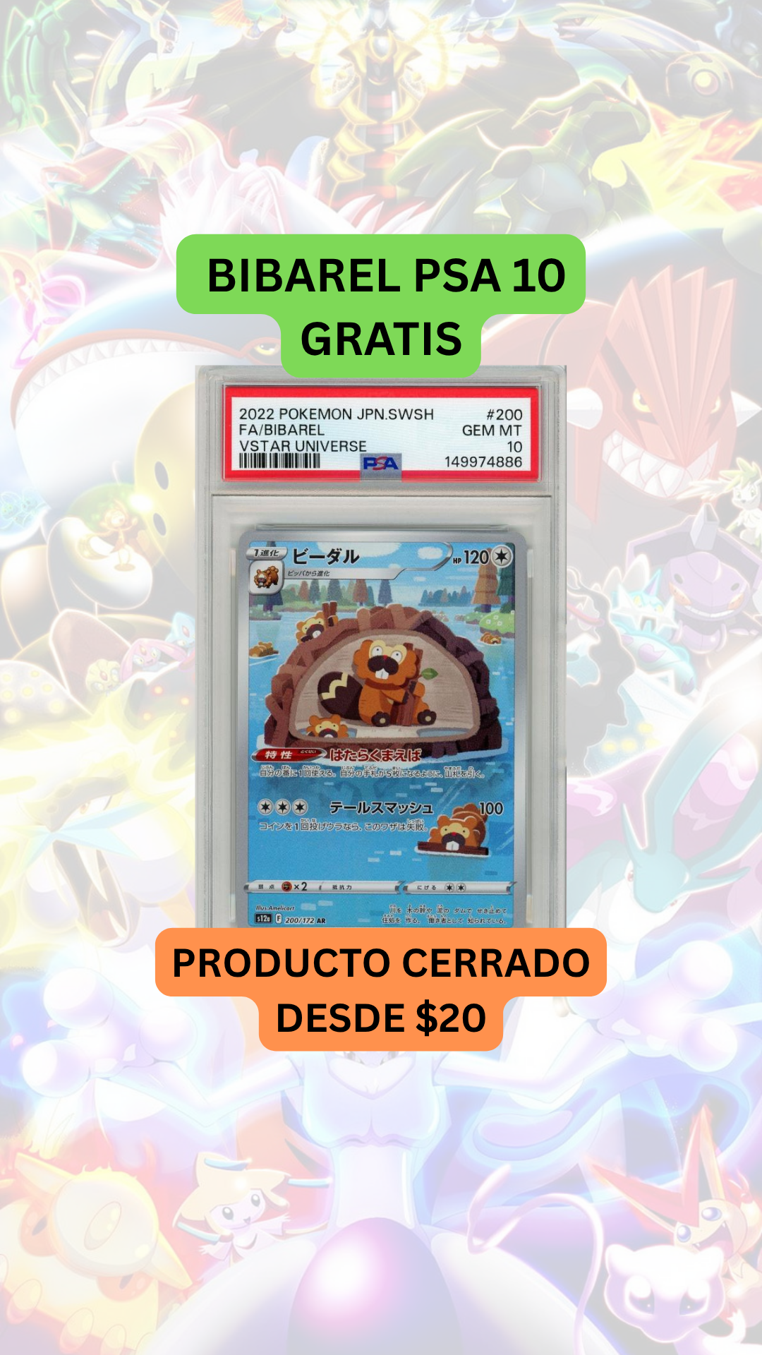 🚨PRODUCTO DESDE $20🚨BIBAREL PSA 10 GRATIS