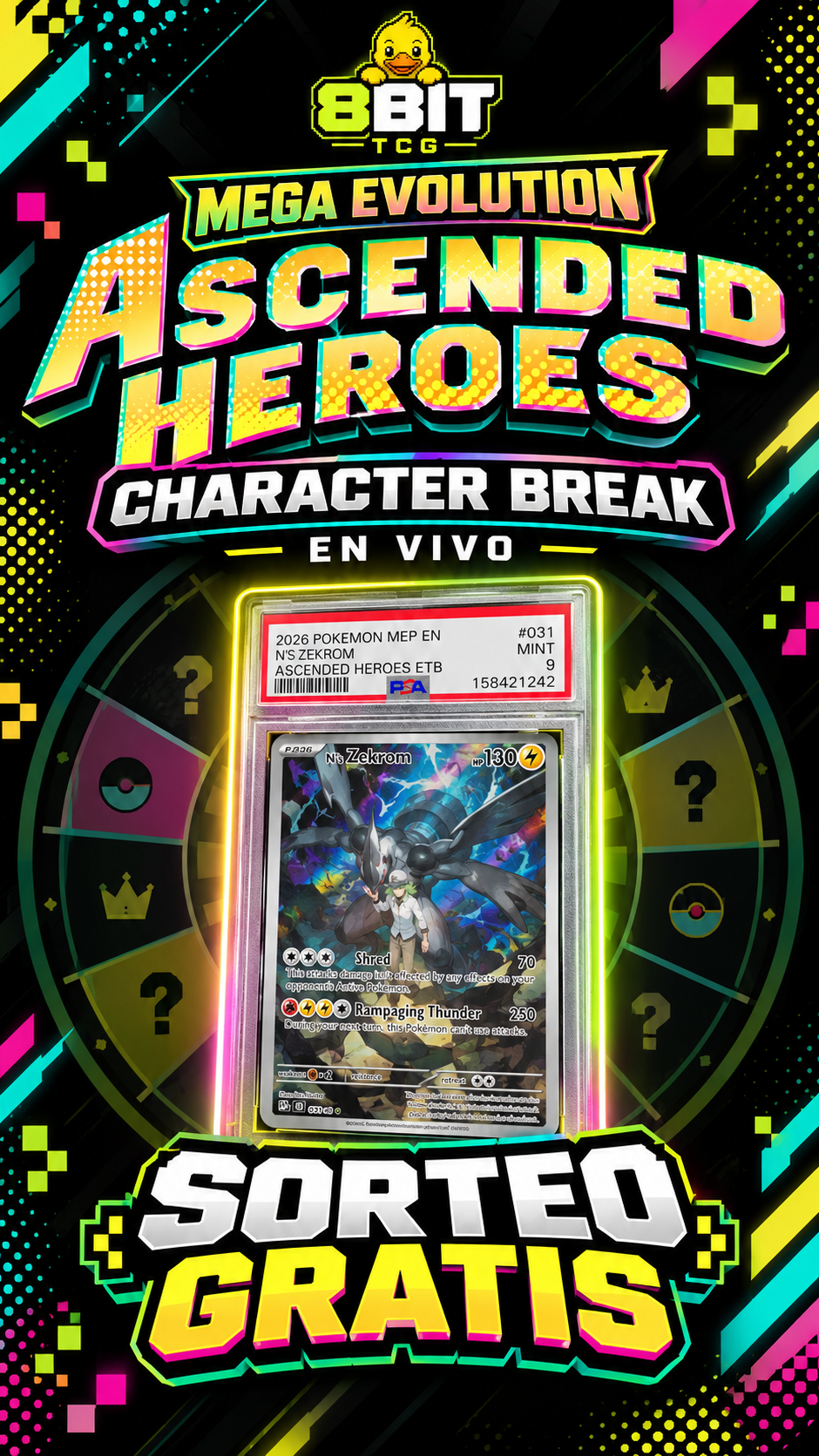 🔥 CHARACTER BREAK ASCENDED HEROES | SORTEO GRATIS ZEKROM PSA 9 ⚡
